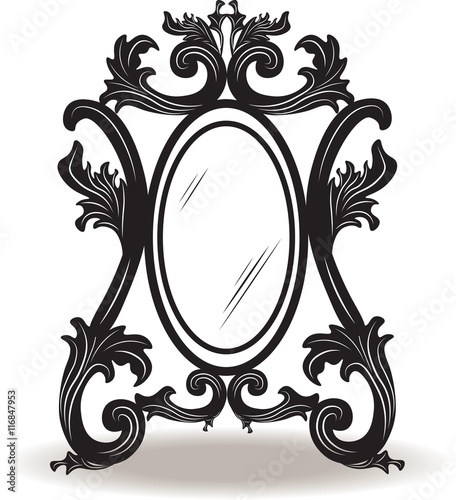 Vintage round ornamented frame. Vector decorated frame