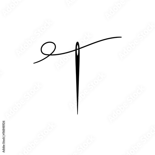 Needle and thread icon vector illustration