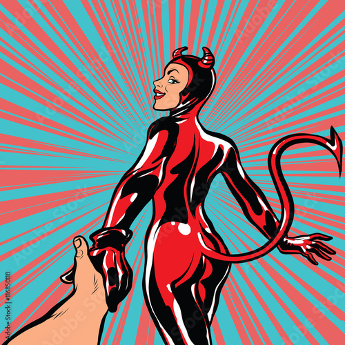 follow me, girl devil demon temptation