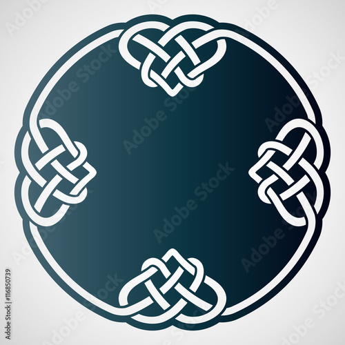 Openwork round element with celtic motif.