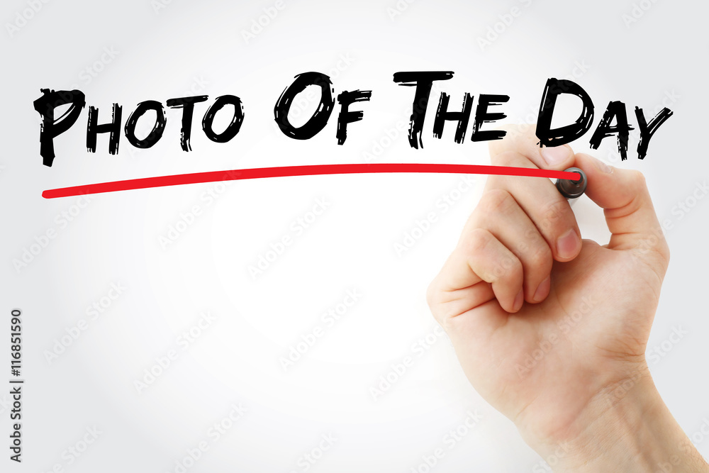 Hand writing Photo Of The Day with marker, concept background Hand writing Photo Of The Day with marker, concept background