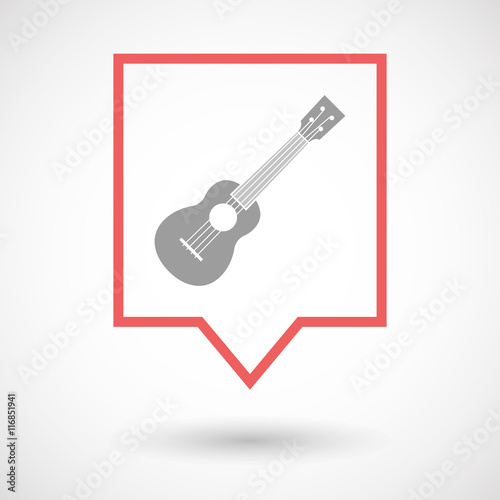 Isolated line art tooltip icon with  an ukulele