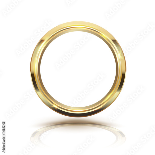 Gold circle isolate on white background.