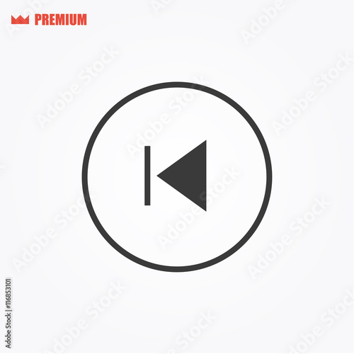 Rounded backward button vector icon