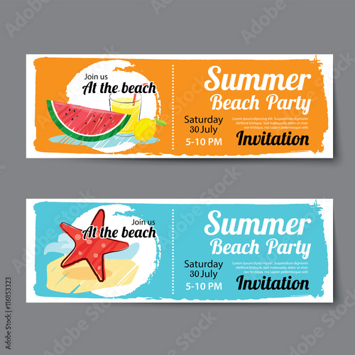 summer pool party ticket template