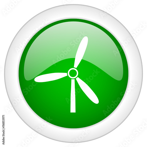 Green windmill vector icon