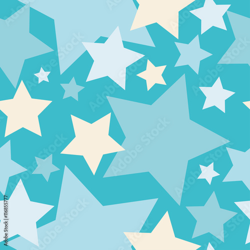 Seamless vector background with decorative stars. Print. Cloth design, wallpaper.