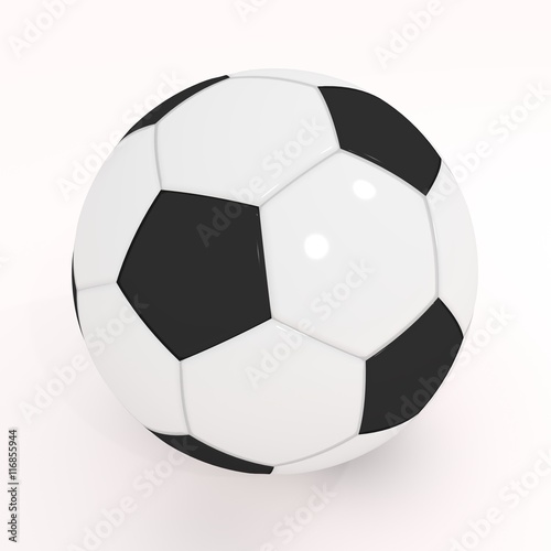 Realistic soccer ball on white background.