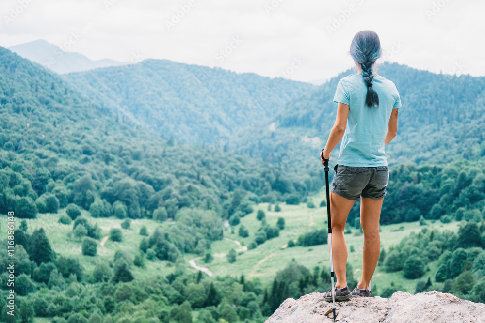 Naklejka premium Hiking in the mountains