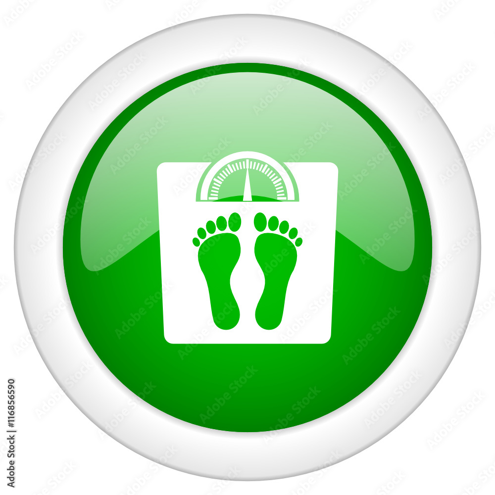 Green glossy round web weight vector icon Green glossy round web weight vector icon