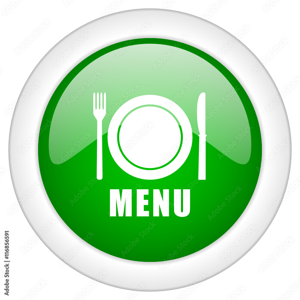 Green glossy round web menu vector icon Green glossy round web menu vector icon