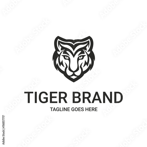 Tiger logo. Tiger head logo. Logo template suitable for businesses and product names. Easy to edit, change size, color and text. 
