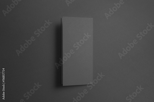 Black A4 Tri-Fold Brochure Mock-Up - Backside