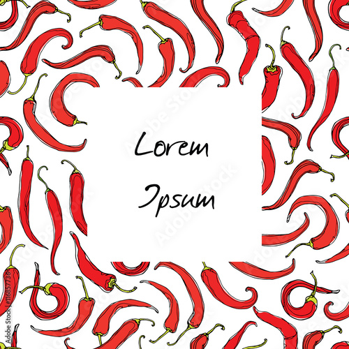 Chili peppers card template