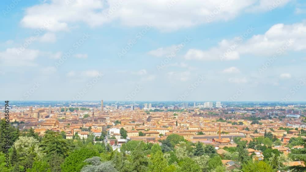 pan shot of bologna skyline cityscape pan shot of bologna skyline cityscape