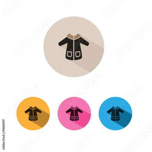 Icono de un abrigo sobre fondos de colores