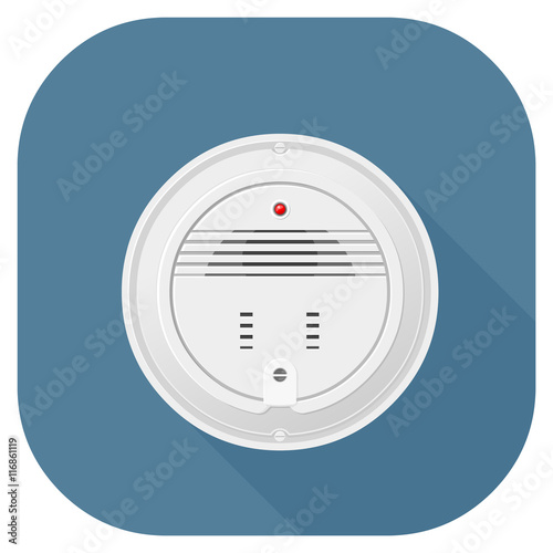 A vector illustration of a smoke alarm flat icon design.
Smoke Detector Internet Icon Concept - Fire fighting Symbol.