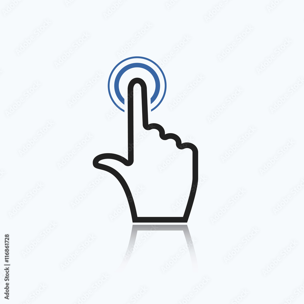 Touch hand icon pointer. Isolated on white background. Vector illustration, eps10. Touch hand icon pointer. Isolated on white background. Vector illustration, eps10.