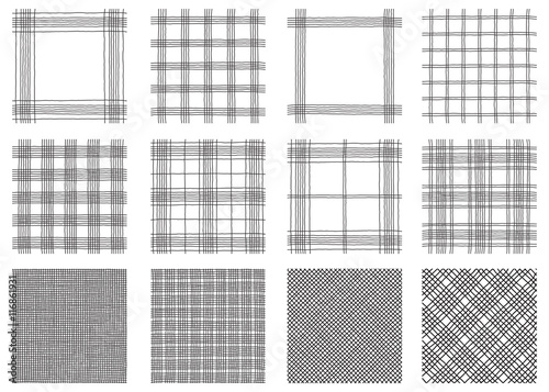 Set of Tartan patterns. Vector seamless backgrounds with Textured tartan plaid. 