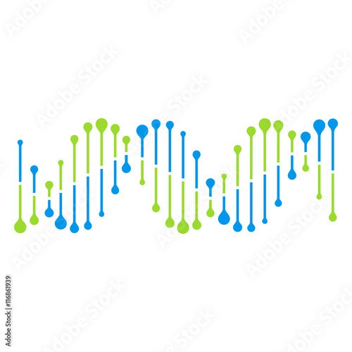 Abstract DNA strand symbol. Isolated on white background. Vector illustration, eps 8.