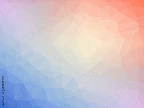 Abstract orange blue purple gradient polygon shaped background