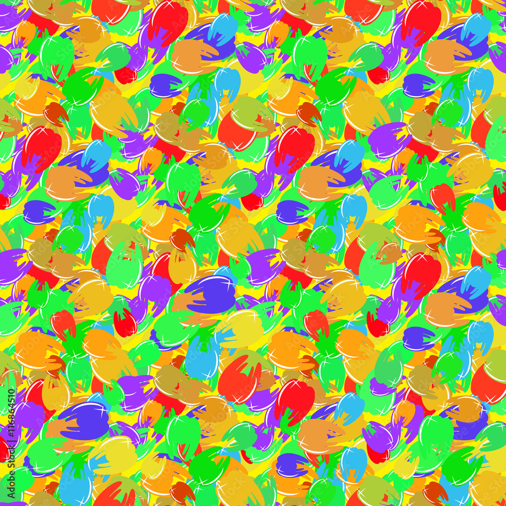Multicolor tooth bright seamless pattern