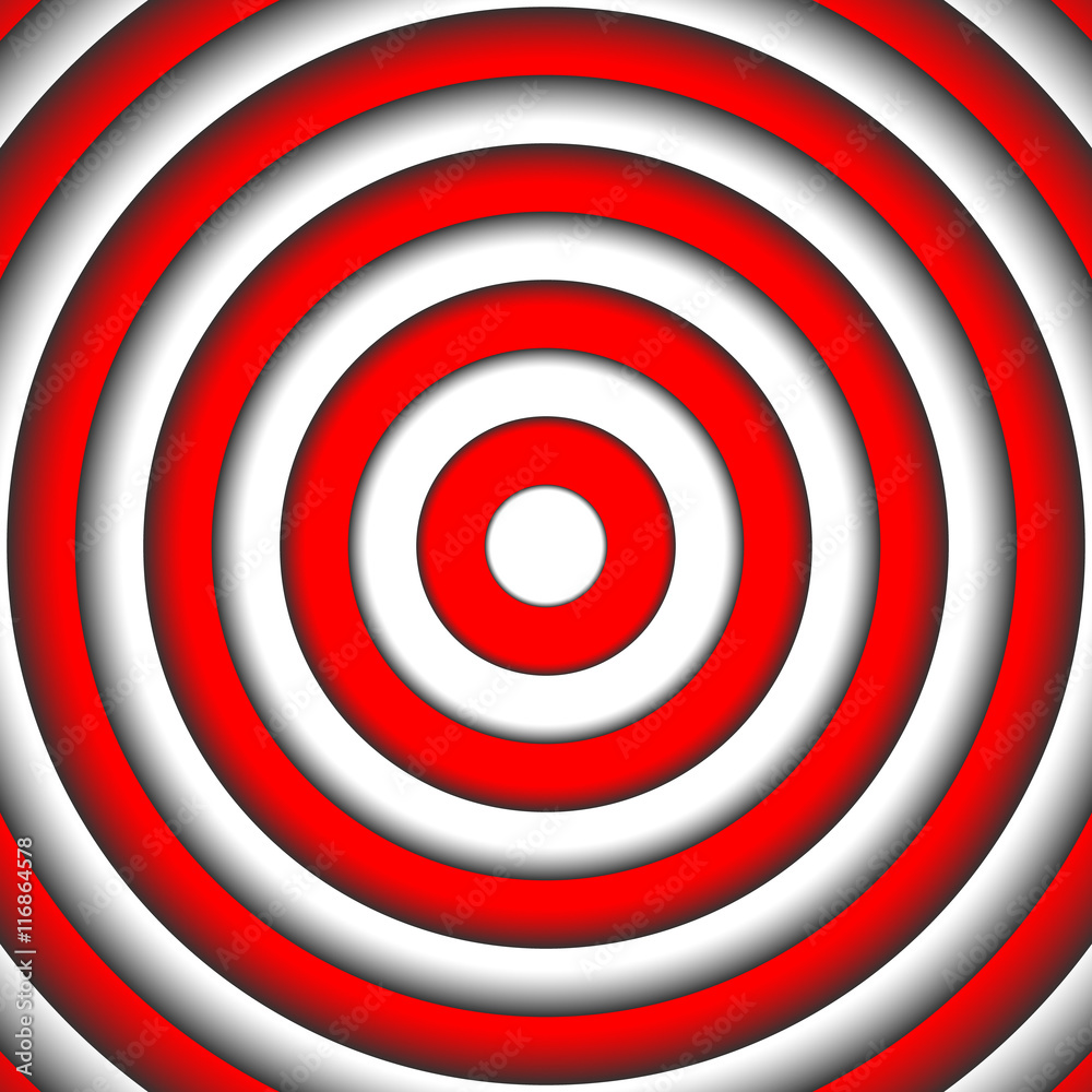 Abstract red and white round vortex background, Target to aim at center Abstract red and white round vortex background, Target to aim at center