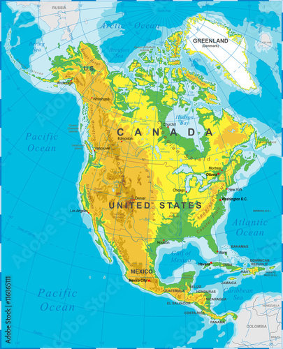 North America - Physical Map