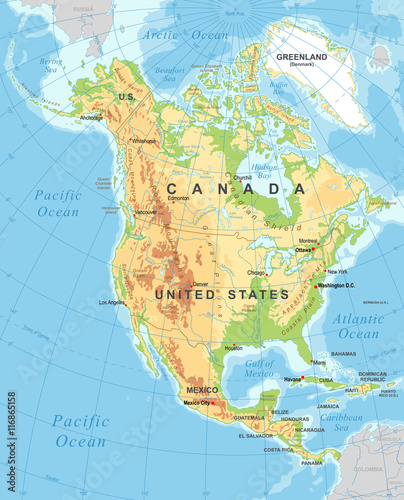 North America - Physical Map