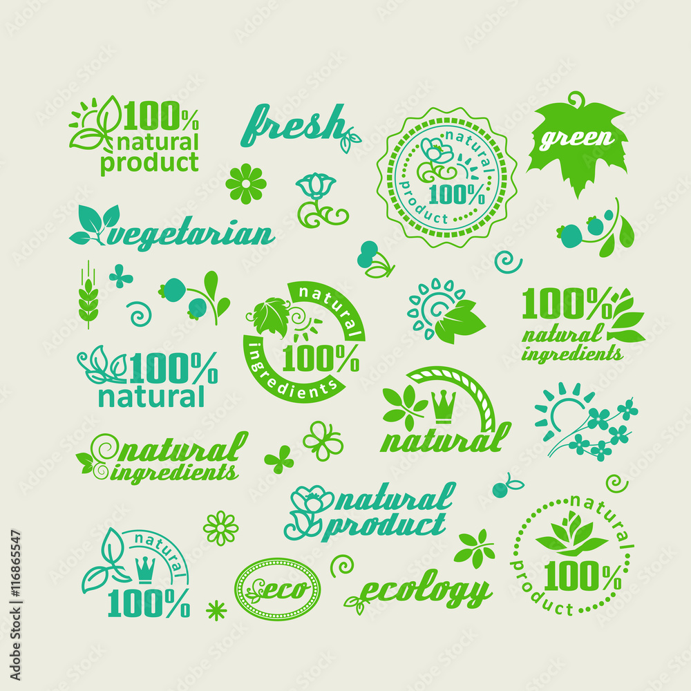 Elements for design - natural products and food. Elements for design - natural products and food.