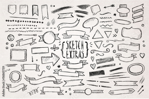 Hand drawn sketch elements