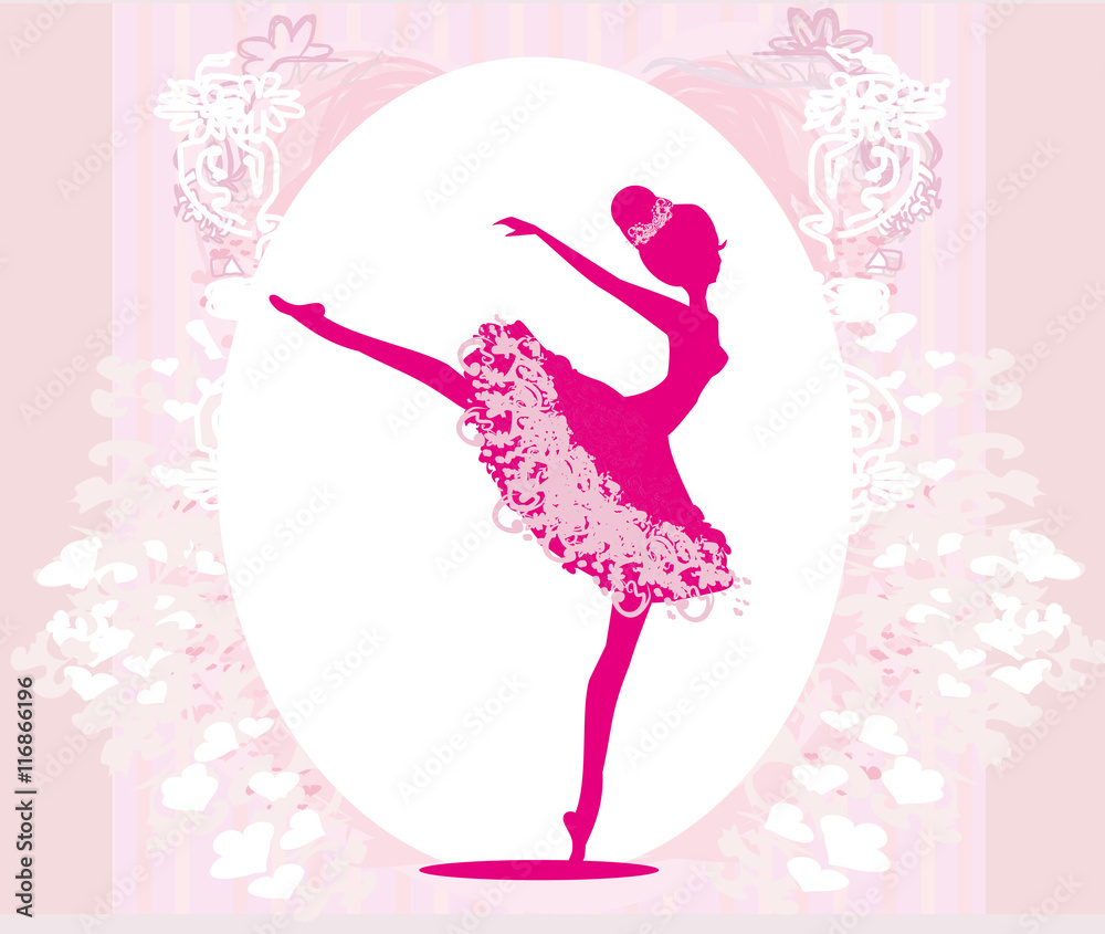 Obraz premium Beautiful ballerina - vintage frame