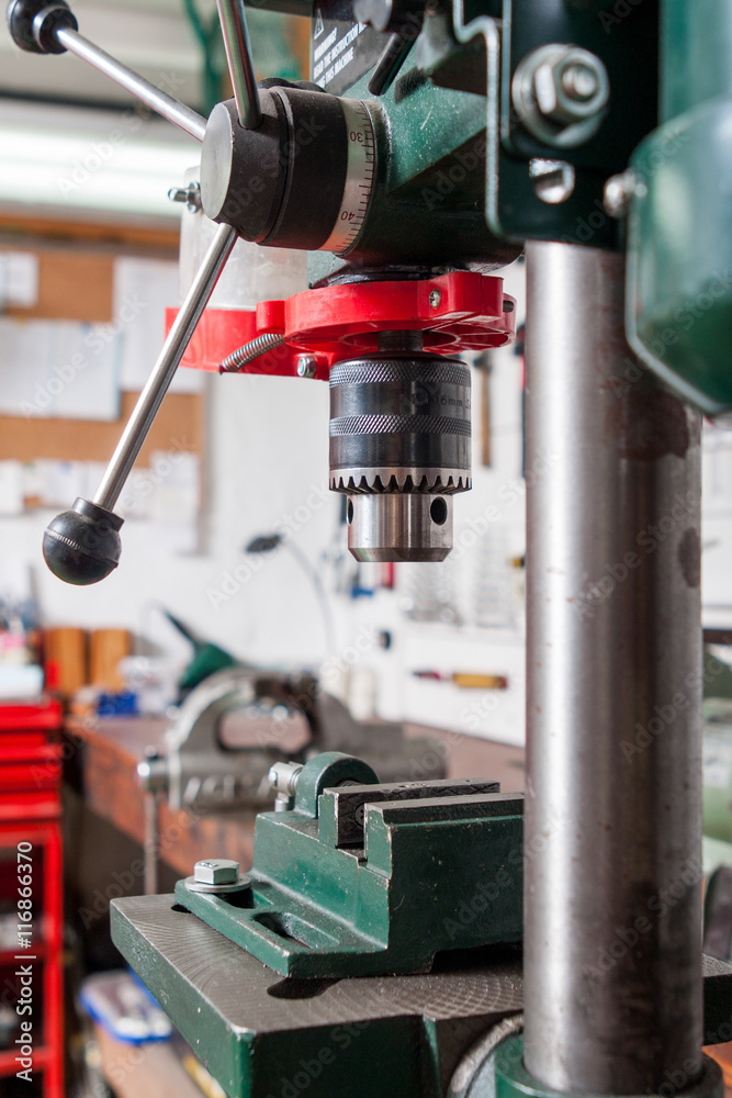 drilling machine in a workshop drilling machine in a workshop