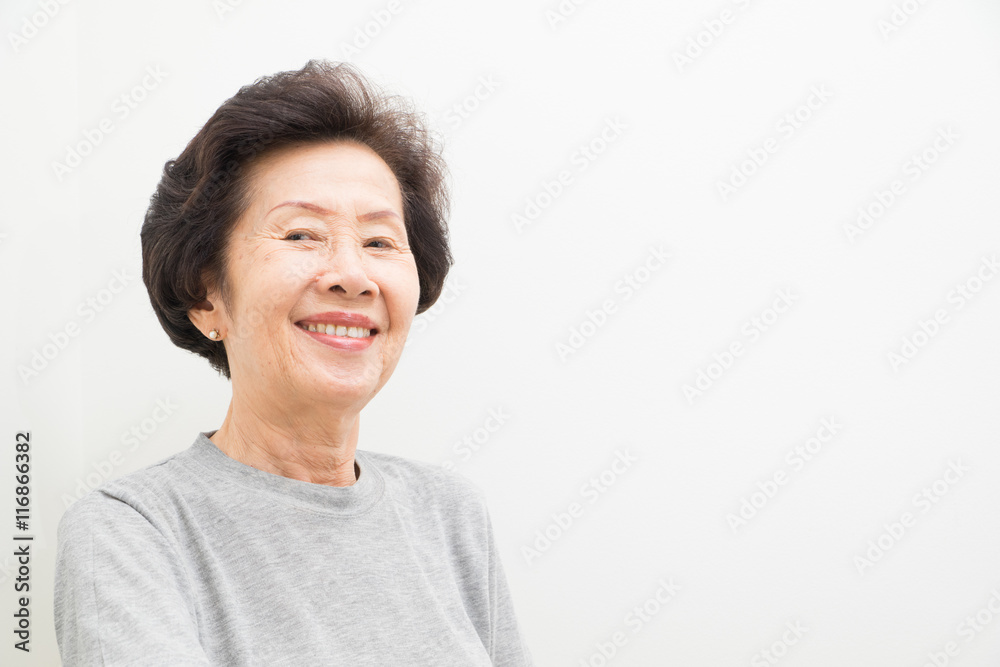 asian old Woman Portrait with text space, smailing old women asian old Woman Portrait with text space, smailing old women