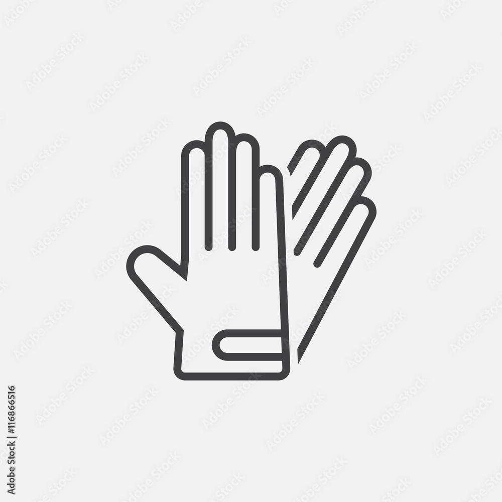 gloves line icon, outline vector logo illustration, linear pictogram isolated on white gloves line icon, outline vector logo illustration, linear pictogram isolated on white