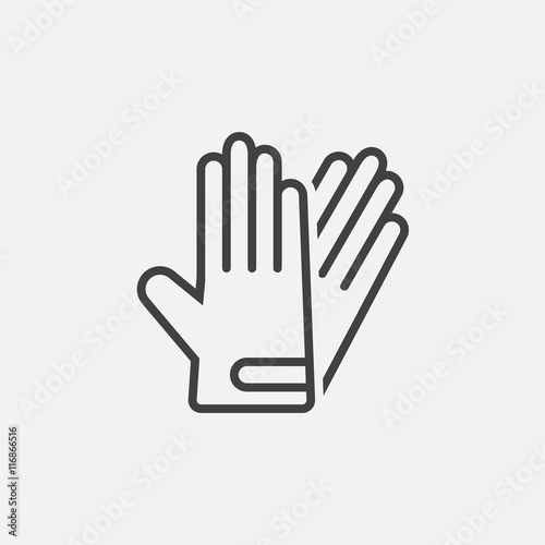 gloves line icon, outline vector logo illustration, linear pictogram isolated on white