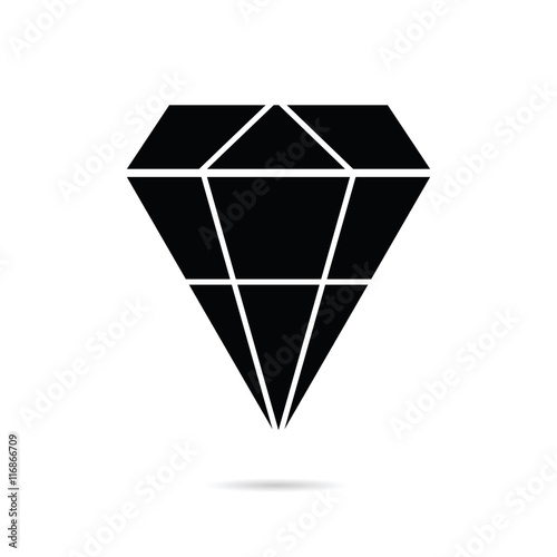 diamond perfect in black color icon illustration