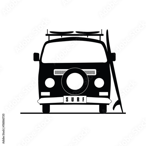 Photography surf vehicle icon in black color illustration