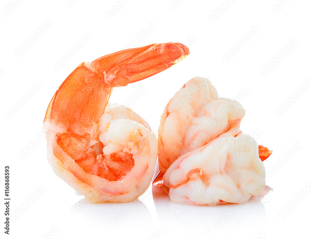 shrimps on a white background