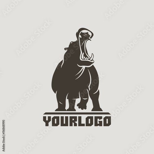 Canvastavla hippo logo isolated