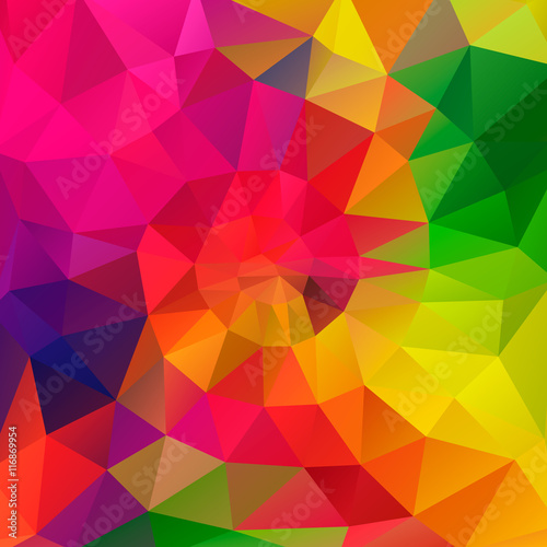 vector polygonal background with irregular tessellations pattern - triangular design in rainbow spectrum colors - full color