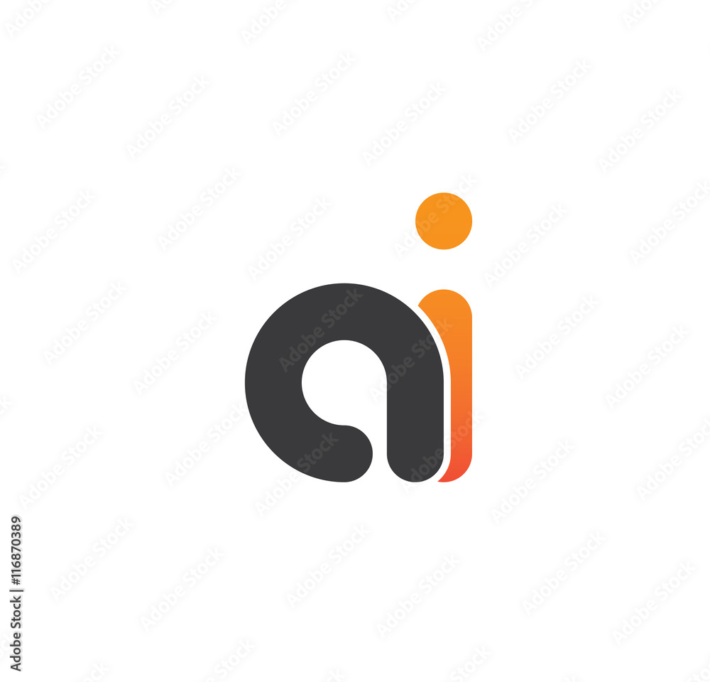 ai logo initial grey and orange ai logo initial grey and orange