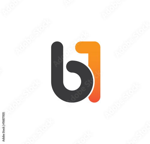 b1 logo initial grey and orange