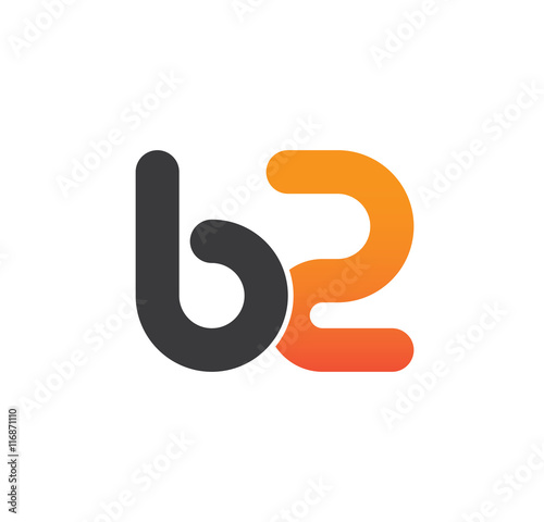 b2 logo initial grey and orange