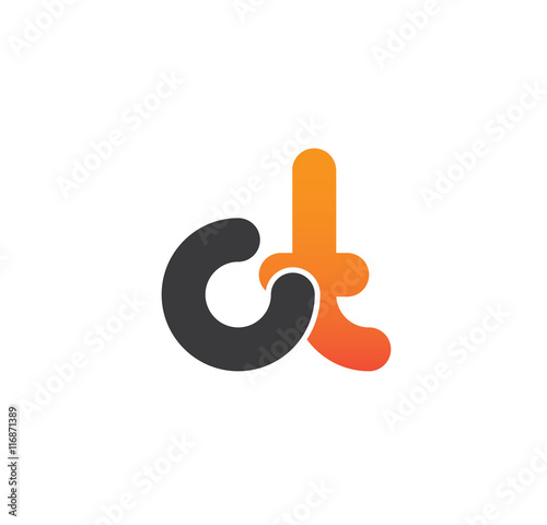 ct logo initial grey and orange