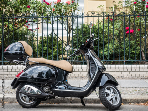 vintage style scooter on a street