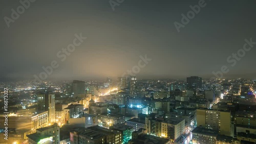 Wallpaper Mural Night Time Lapse looking out over San Fransisco. Torontodigital.ca