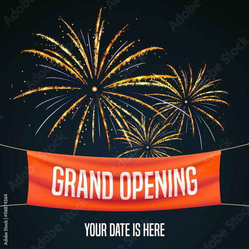 Grand opening vector illustration, background