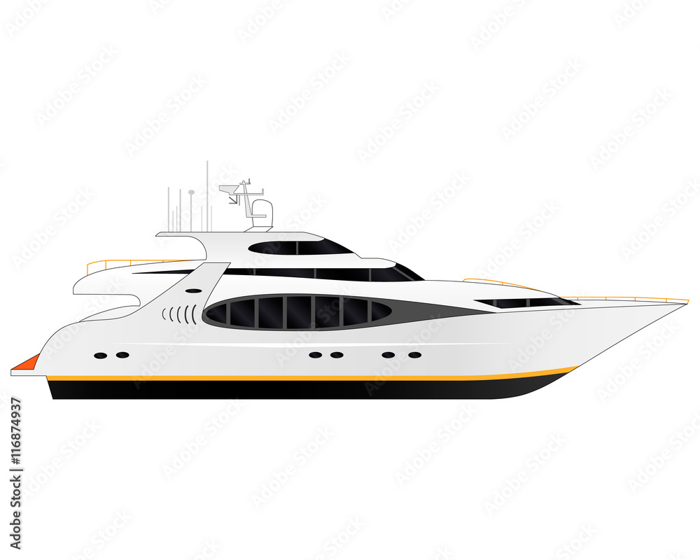 White luxury yacht