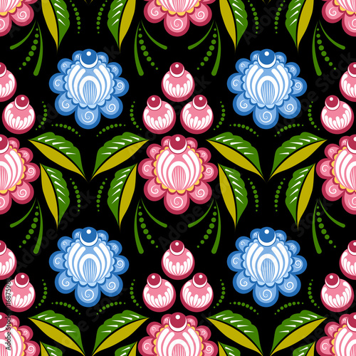 Seamless russian floral pattern